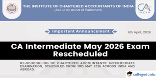 CA Intermediate May 2026 Exam Rescheduled: ICAI to Begin Exams From May 5